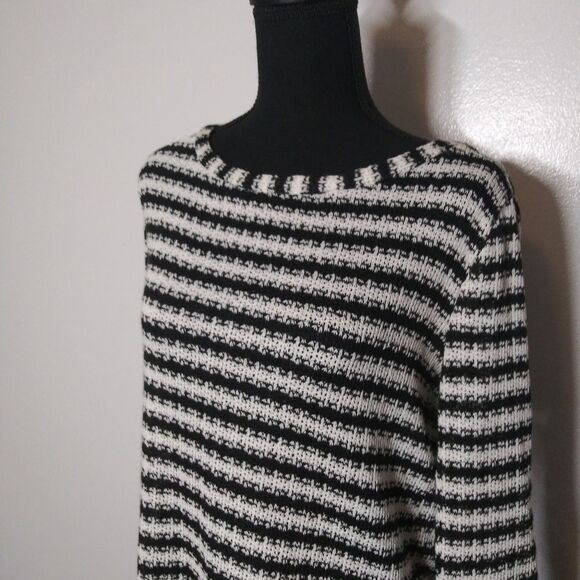 *3/$25* Splendid Tunic Stripe Open Knit Boat Neck Light - Picture 2 of 6